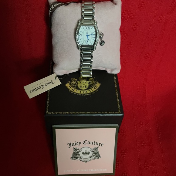 LADIES JUICY COUTURE SILVER TONE CRYSTAL WATCH - Picture 6 of 16